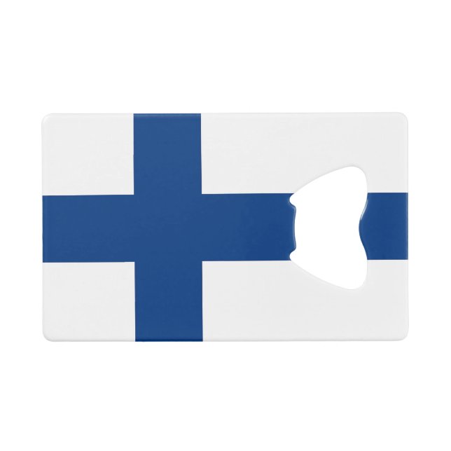 Steel Bottle Opener mit der Flagge Finnlands Geldbeutel Flaschenöffner (Vorderseite (Horizontal))