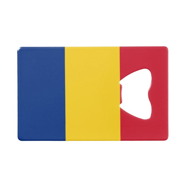 Steel Bottle Opener mit der Flagge Rumäniens Geldbeutel Flaschenöffner (Vorderseite (Horizontal))