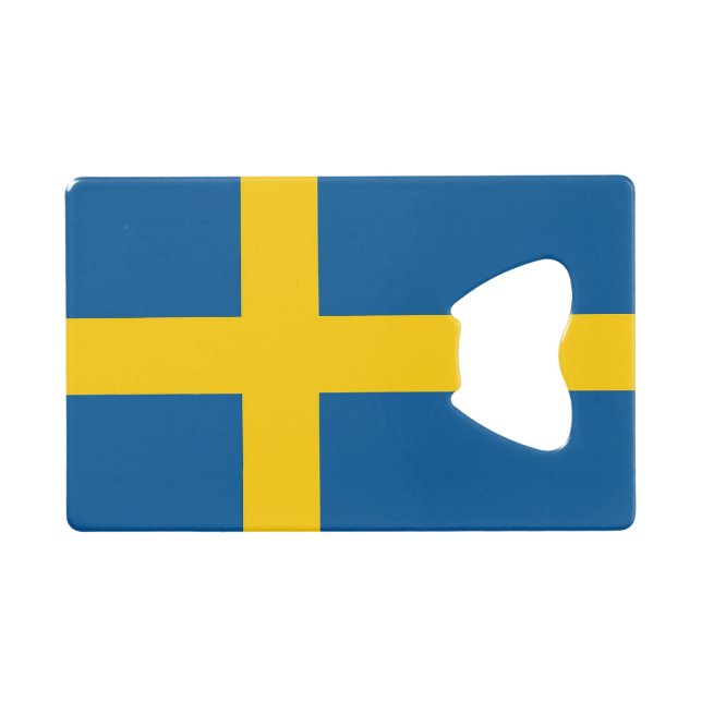 Steel Bottle Opener mit der Flagge Schwedens Geldbeutel Flaschenöffner (Vorderseite (Horizontal))