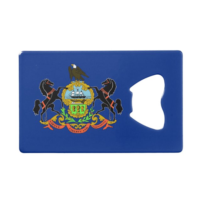 Steel Bottle Opener mit der Flagge von Pennsylvani Geldbeutel Flaschenöffner (Vorderseite (Horizontal))