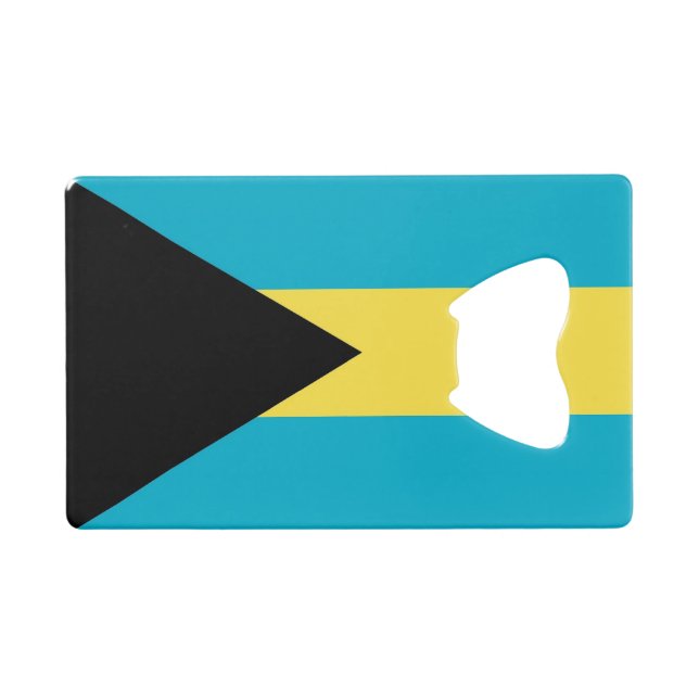 Steel Bottle Opener mit Flagge von Bahamas Geldbeutel Flaschenöffner (Vorderseite (Horizontal))