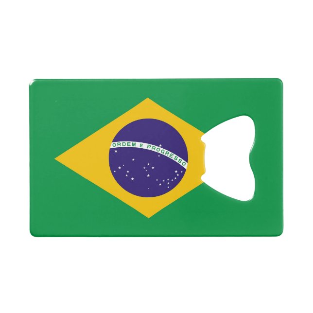 Steel Bottle Opener mit Flagge von Brasilien Geldbeutel Flaschenöffner (Vorderseite (Horizontal))