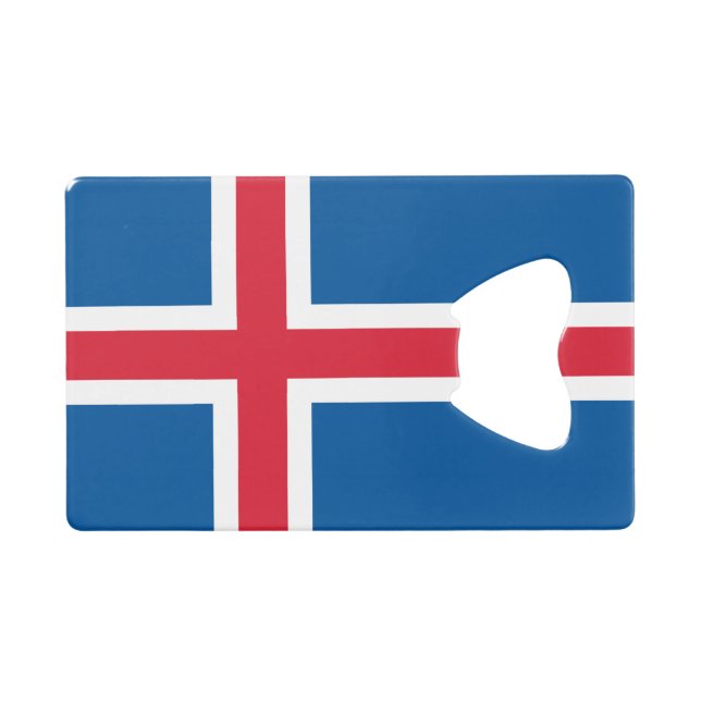 Steel Bottle Opener mit Flagge von Island Geldbeutel Flaschenöffner (Vorderseite (Horizontal))