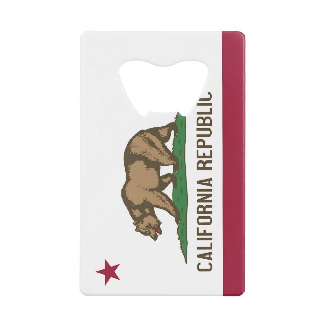 Steel Bottle Opener mit Flagge von Kalifornien Geldbeutel Flaschenöffner (Vorderseite)