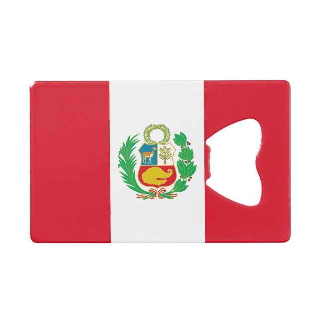 Steel Bottle Opener mit Flagge von Peru Geldbeutel Flaschenöffner (Vorderseite (Horizontal))