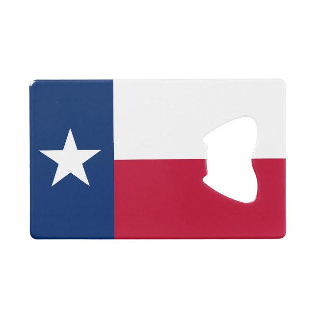 Steel Bottle Opener mit Flagge von Texas, USA Geldbeutel Flaschenöffner (Vorderseite (Horizontal))
