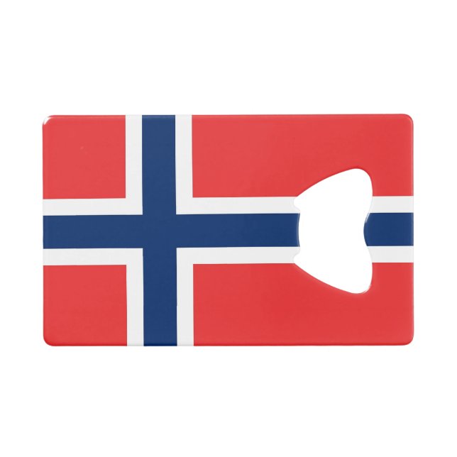 Steel Bottle Opener mit norwegischer Flagge Geldbeutel Flaschenöffner (Vorderseite (Horizontal))