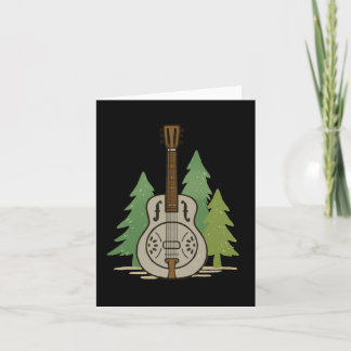 Steel Dobro Forest Rustic Music Lover Art  Karte