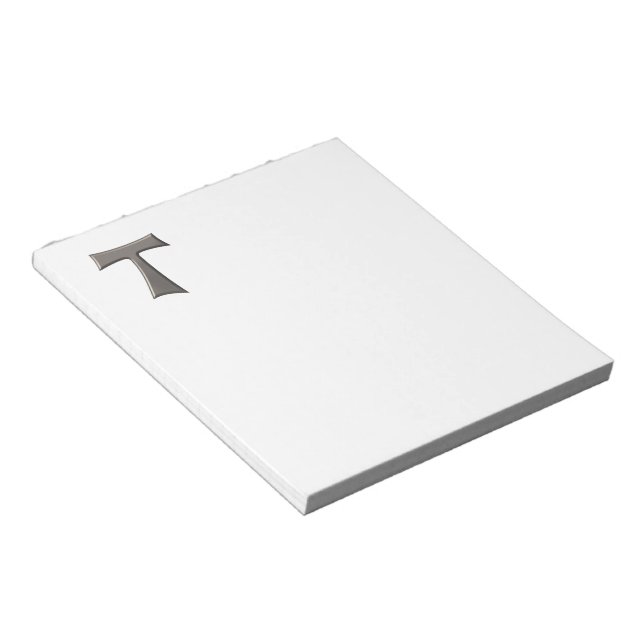Steel Gray Look Franciscan Tau Cross Notizblock (angewinkelt)