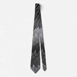Steel Gray Pewter Tartan Feather Pattern Krawatte