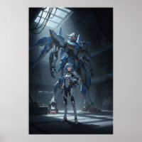 Steel Guardian : Affiche d'art Mecha & Pilote