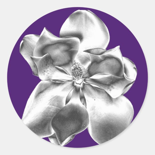 Steel Magnolia Blume auf Aufklebern Runder Aufkleber (Vorderseite)