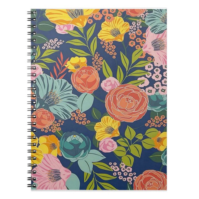 Steel Mill & Co Niedliche Floral Mini SpiralNotebo Notizblock (Vorderseite)