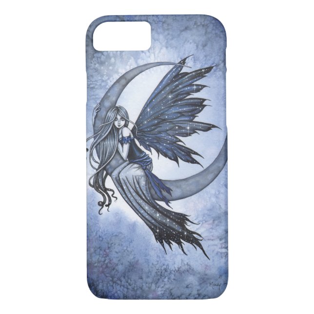 Steel Moon Fairy über Crescent Moon Fantasy Art Case-Mate iPhone Hülle (Rückseite)