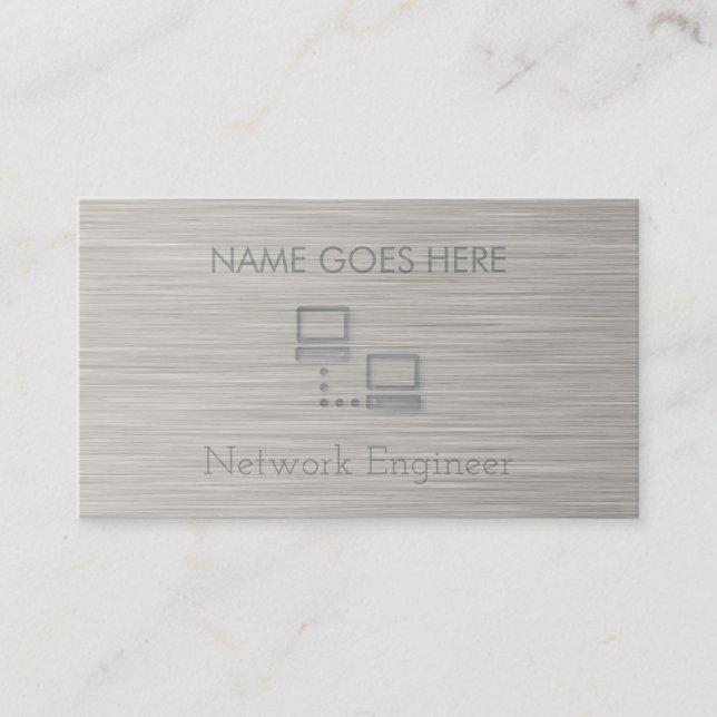 "Steel" Network Engineer Business Cards Visitenkarte (Vorderseite)