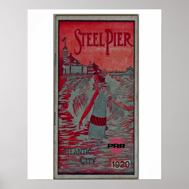 Steel Pier via Pennsylvania Railroad Poster (Devant)