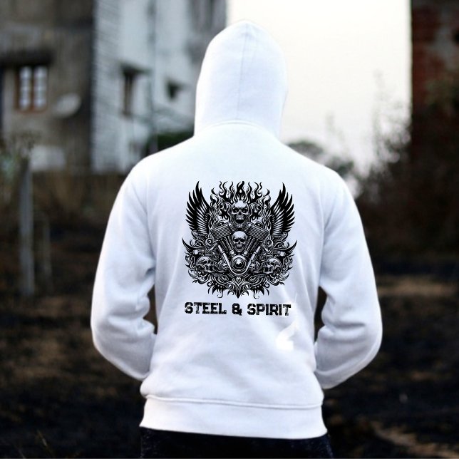 Steel & Spirit Biker Skull Hoodie (Von Creator hochgeladen)