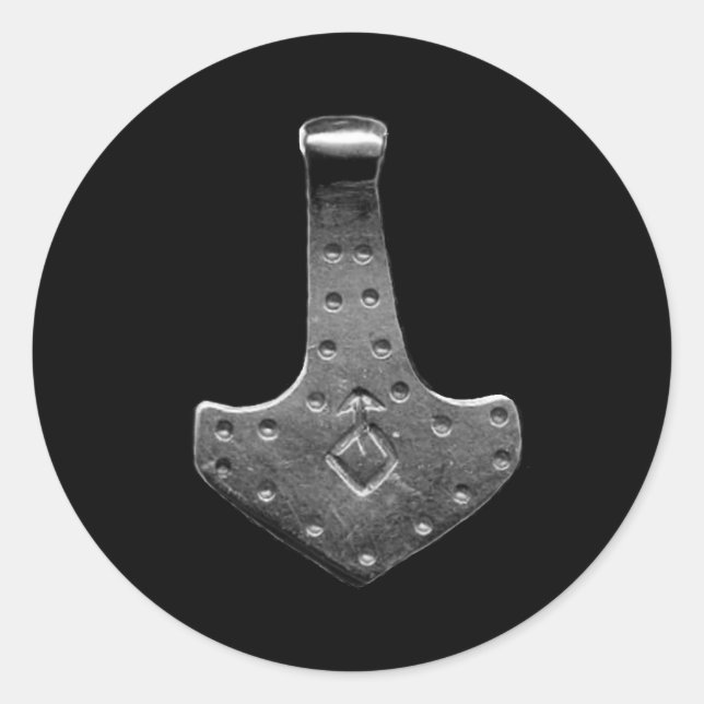 Steel Thammer Hammer schwarz große runde Aufkleber (Vorderseite)