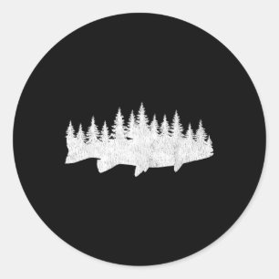 Steelhead-Angeln - Forst Treeline Forellen Fischer Runder Aufkleber