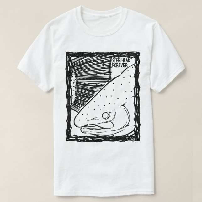 STEELHEAD FOREVER! mono(Fish Forever series 010) T-Shirt (Design vorne)