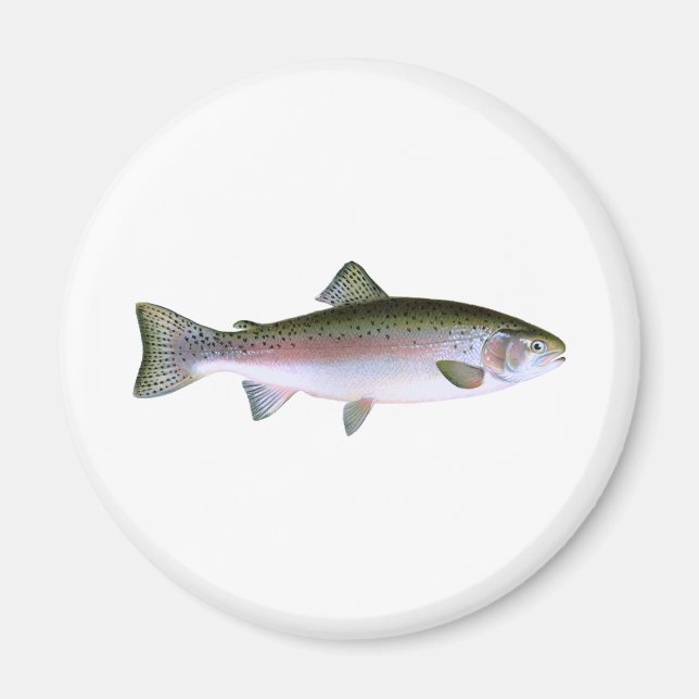 Steelhead Rainbow Trout Fishing-Logo Magnet (Vorne)