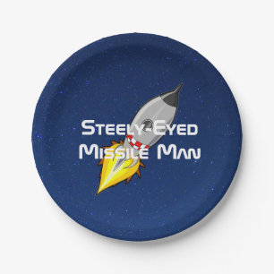 Steely-Mit Augen Missile Man Pappteller