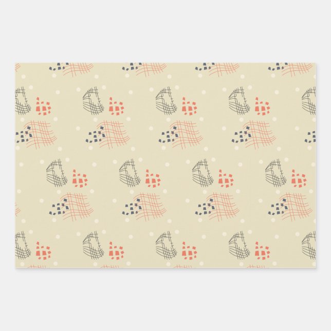 steenrood abstract geschenkpapier set (Vorderseite)