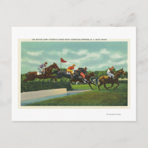 Steeple Chase Water Jump auf Rennstrecke Postkarte