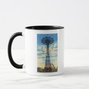 Steeplechase Park Parachute Jump Daytime Scene Tasse