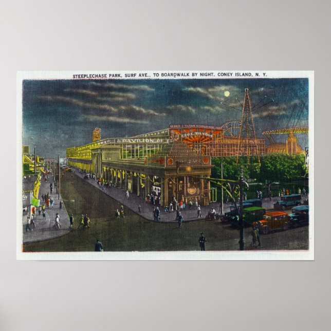 Steeplechase Park Surf Ave bis Broadway Poster (Vorne)