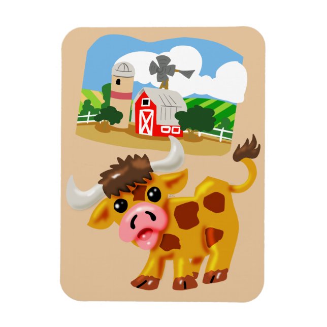 Steer in der Barnyard Magnet (Vertikal)