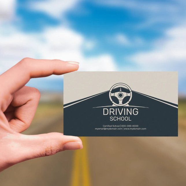 Steering Wheel - Driving School Visitenkarte (Steering Wheel - Driving School Business Card)