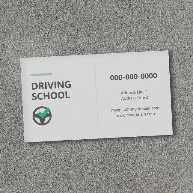 Steering Wheel Icon - Driving School  Visitenkarte (Steering Wheel Icon - Driving School Business Card)