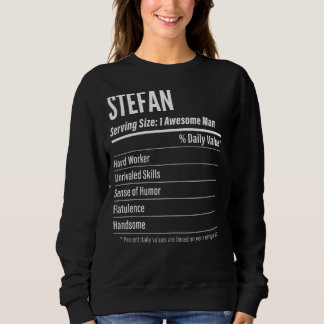 Stefan Serving Size Nutrition Label Calories Sweatshirt