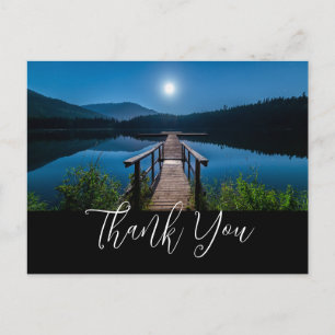 Steg bei Nacht unter einem Vollmond Danke Postkarte