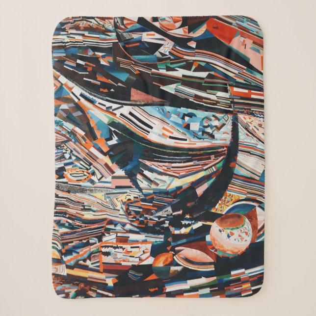Steg mit braunem und blauem Holzschiff Sherpadecke (Vorderseite)
