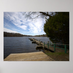 Steg-Wasserlandschaft-Poster Poster