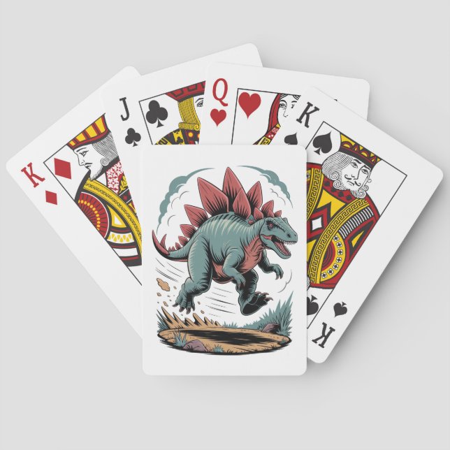 Stegosaurus auf der Flucht Spielkarten (Rückseite)