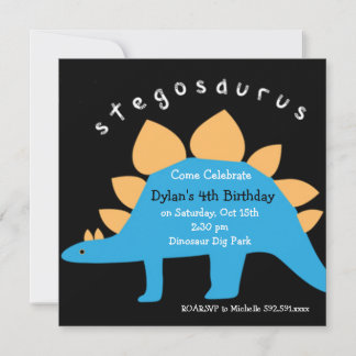 Stegosaurus Dinosaur Geburtstagsparty Einladungen