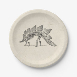 Stegosaurus Dinosaur Skeleton Fossil Pappteller