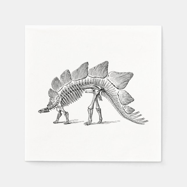 Stegosaurus Dinosaur Skeleton Fossil Serviette (Vorderseite)