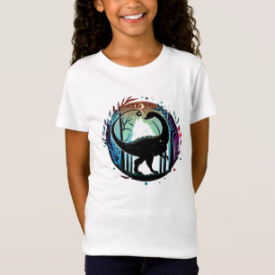 Stegosaurus-Dinosaurien-Wald-Silhouette-Design T-Shirt
