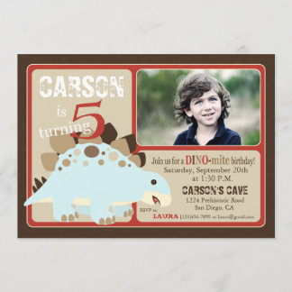 Stegosaurus Dinosaurier Fünfter Geburtstag Einladung