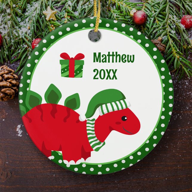 Stegosaurus Dinosaurier Personalisiert Kids Weihna Keramik Ornament (Von Creator hochgeladen)