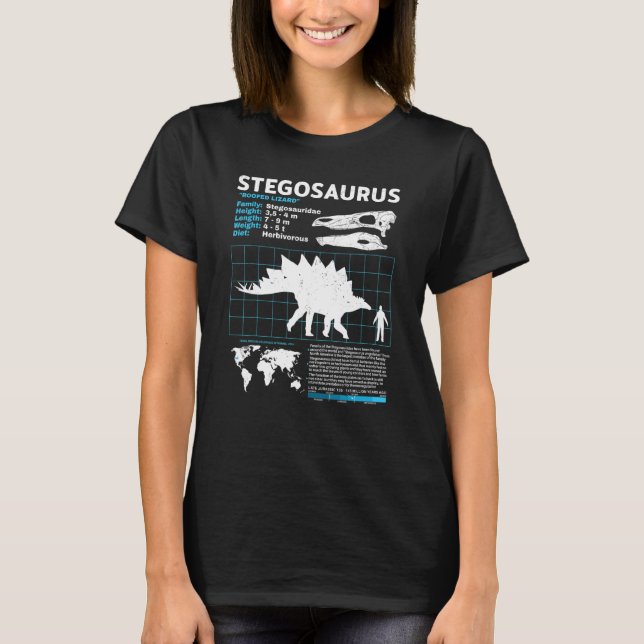 Stegosaurus Fakt Dinosaurier Fakten T-Shirt (Vorderseite)