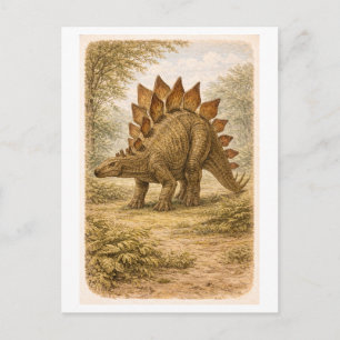 Stegosaurus-Illustration im Vintage-Stil Postkarte