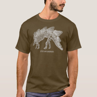 Stegosaurus Skeleton Dino Dinosaur T-Shirt Vorgesc