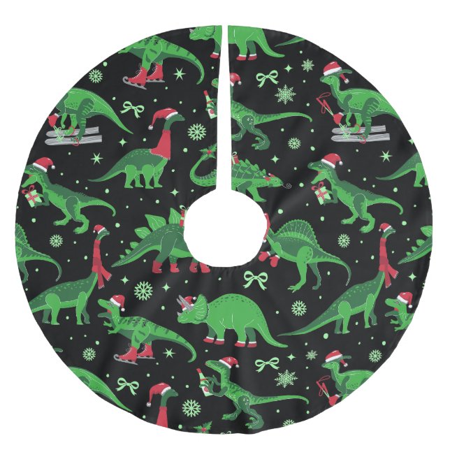 Stegosaurus triceratops polyester weihnachtsbaumdecke (Vorderseite)