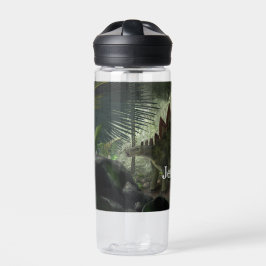 Stegosaurus und Deinonychus mit Namen Trinkflasche