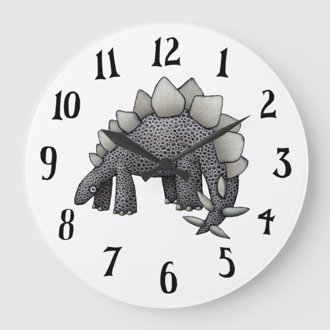 Stegosaurus Wall Clock Große Wanduhr (Vorderseite)